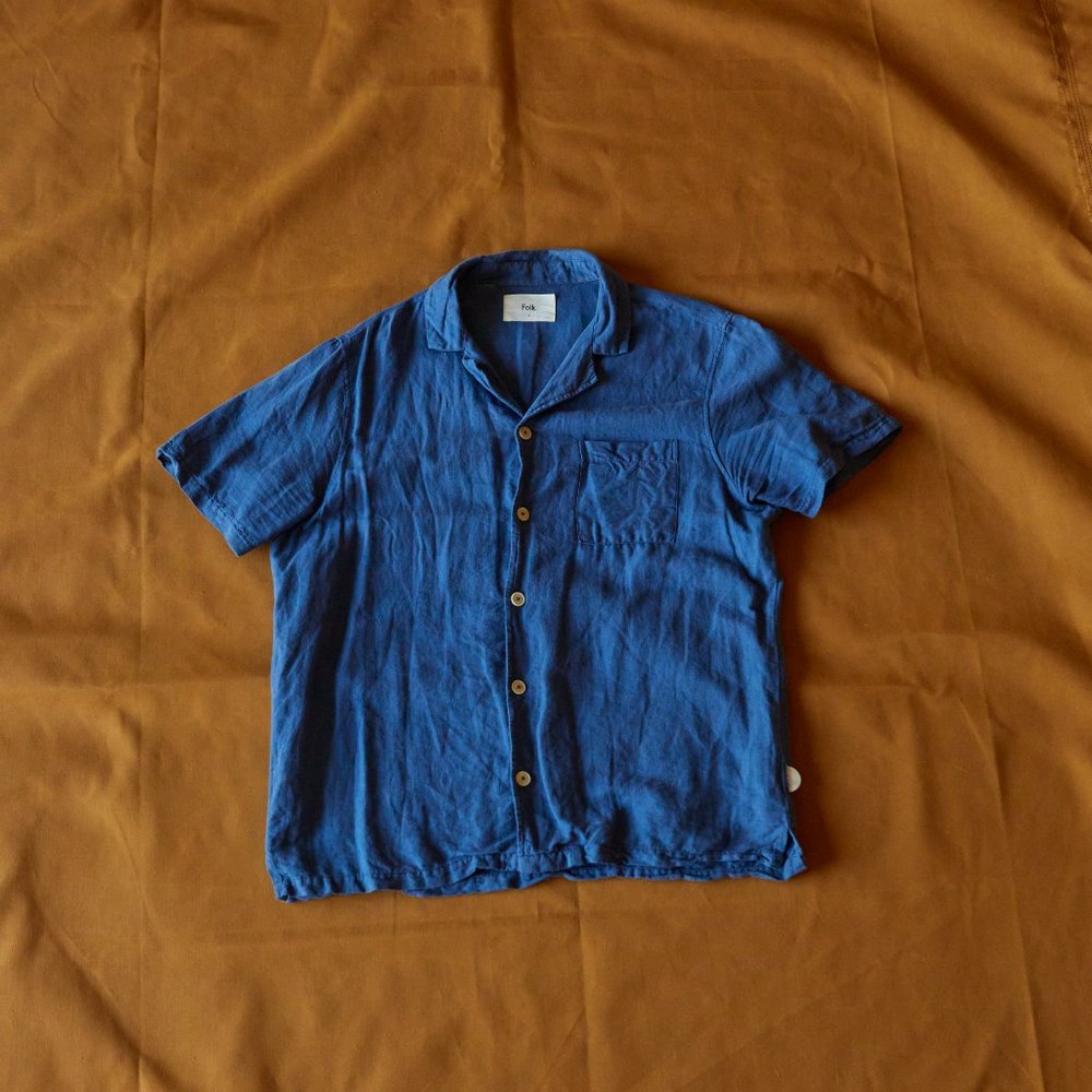 FOLK clothing SS Seoul shirt - Blue size Large